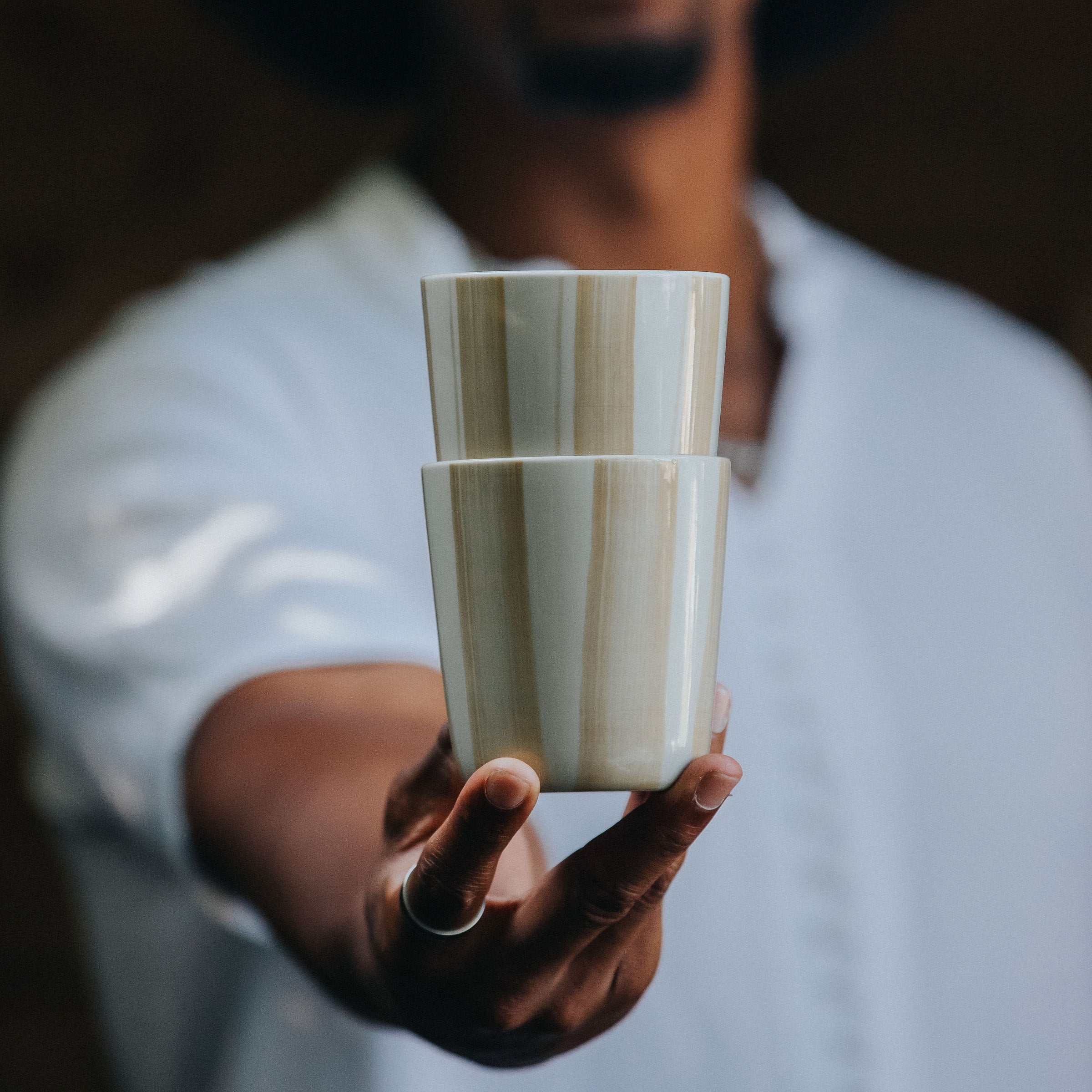 Cornflower Beaker - Brushed Mustard Yellow - Large (Set of 2)