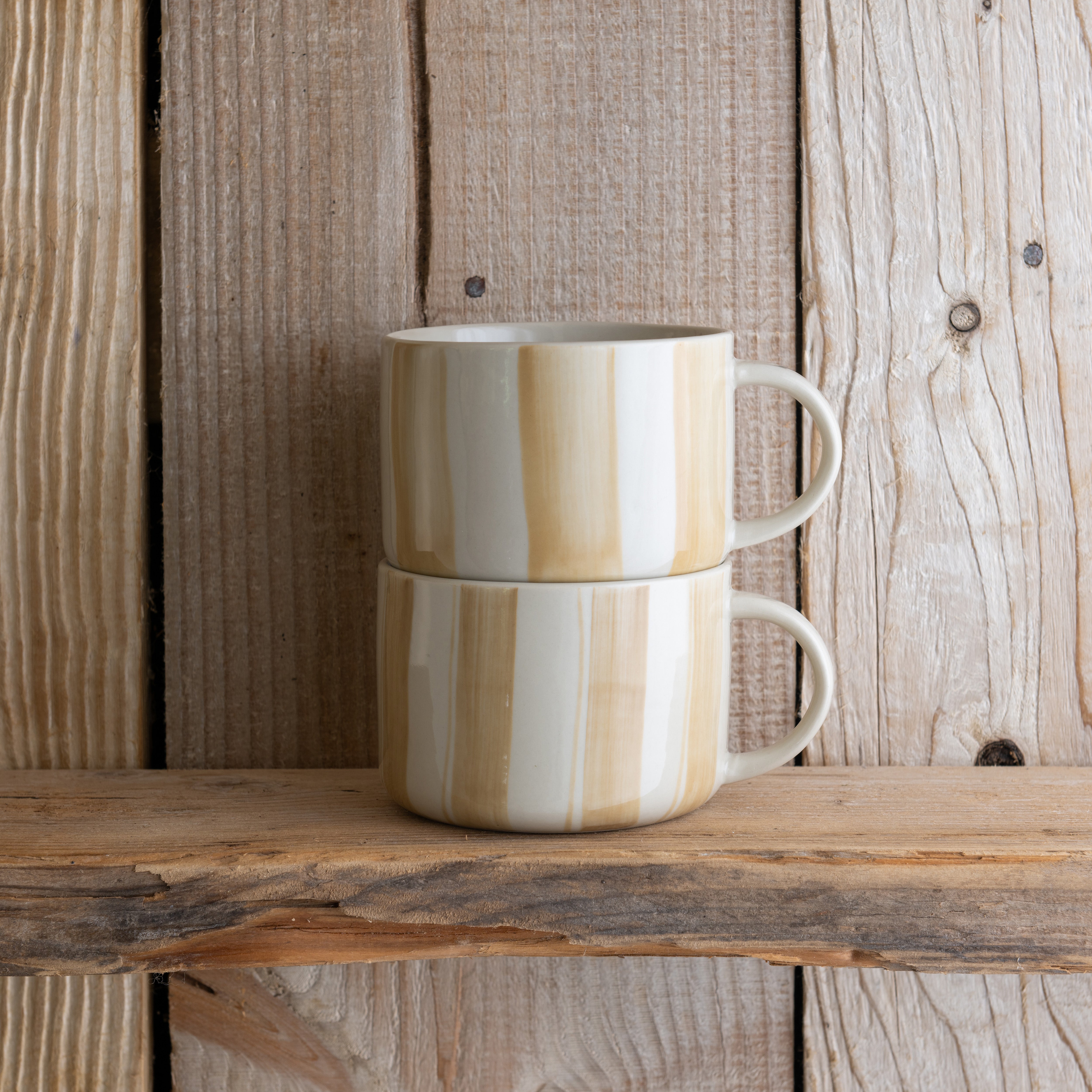 Cornflower Mug - Brushed Mustard Yellow - Large (Set of 2)